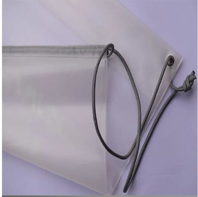 0.08mm Frosted CPE Drawstring Double Shoulder Backpack Tas Serut Plastik Untuk Pakaian