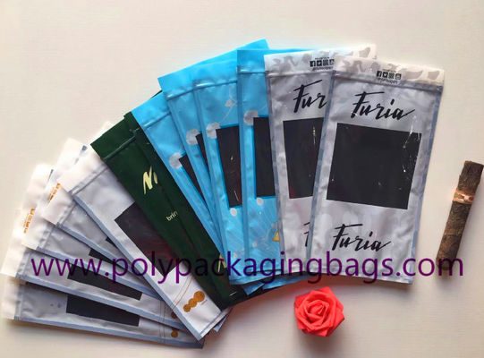 Moisture Proof Zipper Resealable Cigar Packaging Bag Dengan Sistem Humidifikasi