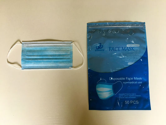 Bukti Kelembaban CMYK OPP PET PE Laminated Mask Packaging Bag Reselable Ziplock Bag Untuk Masker