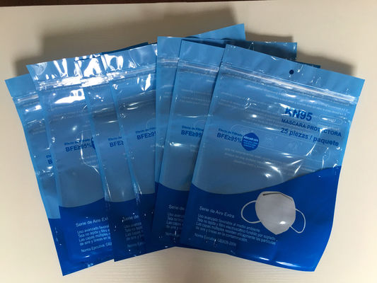 Pencetakan Gravure 100 Mikron N95 Masker Kemasan Tas Tas Kunci Zip Atas