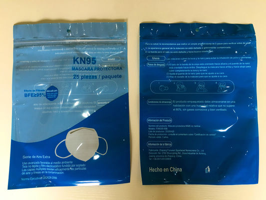 Pencetakan Gravure 100 Mikron N95 Masker Kemasan Tas Tas Kunci Zip Atas