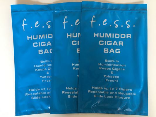 Kapasitas 4-6 Cerutu Segar Menjaga Pelembab Ritsleting Tas Kemasan Untuk Tas Kelembaban Cigar Tabacco Dengan Kunci Ritsleting