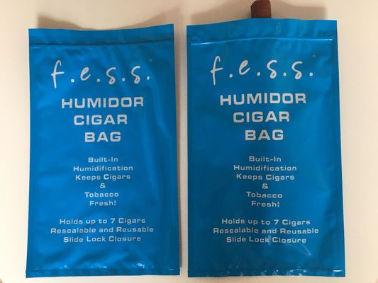 Kapasitas 4-6 Cerutu Segar Menjaga Pelembab Ritsleting Tas Kemasan Untuk Tas Kelembaban Cigar Tabacco Dengan Kunci Ritsleting