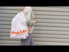 Logo cetak warna tas bahu tali tunggal plastik DrawString tas pakaian tahan air ransel