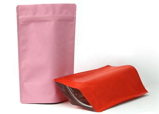Frosted Matte Black Tea Aluminium Zip Lock Pouches Penyimpanan Doypack Mylar Untuk Makanan