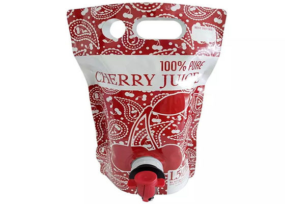 Kapasitas Besar Berdiri Kantung Cerat Jus Segar Dengan Keran / Keran Kupu-Kupu