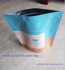 Makanan Kering Foil Ziplock Bags / Craft Paper Bags Dengan Gravure Printing