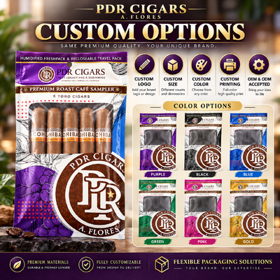 Tas Humidor Cigar tahan air mata dan tahan tusukan menggunakan TPU dan PE kelas makanan untuk melindungi dan menyimpan 5 cerutu dengan aman