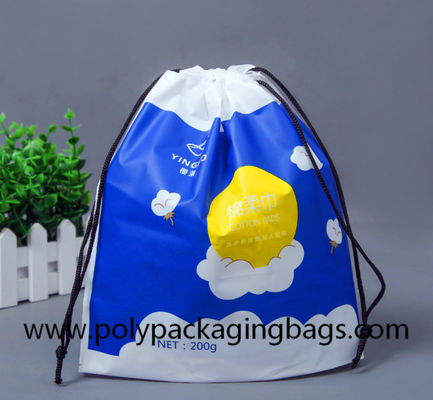 FSC 0.07mm PE Drawstring Packaging Bags untuk kemasan hadiah