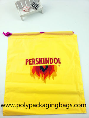 Kuning Waterproof Nylon Mesh Tas Serut Promosi / Personal Drawstring Bags